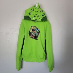 Wild Child Hoodie Boys Large 10 Green Pullover Jacket Dinosaur Dino Graphic